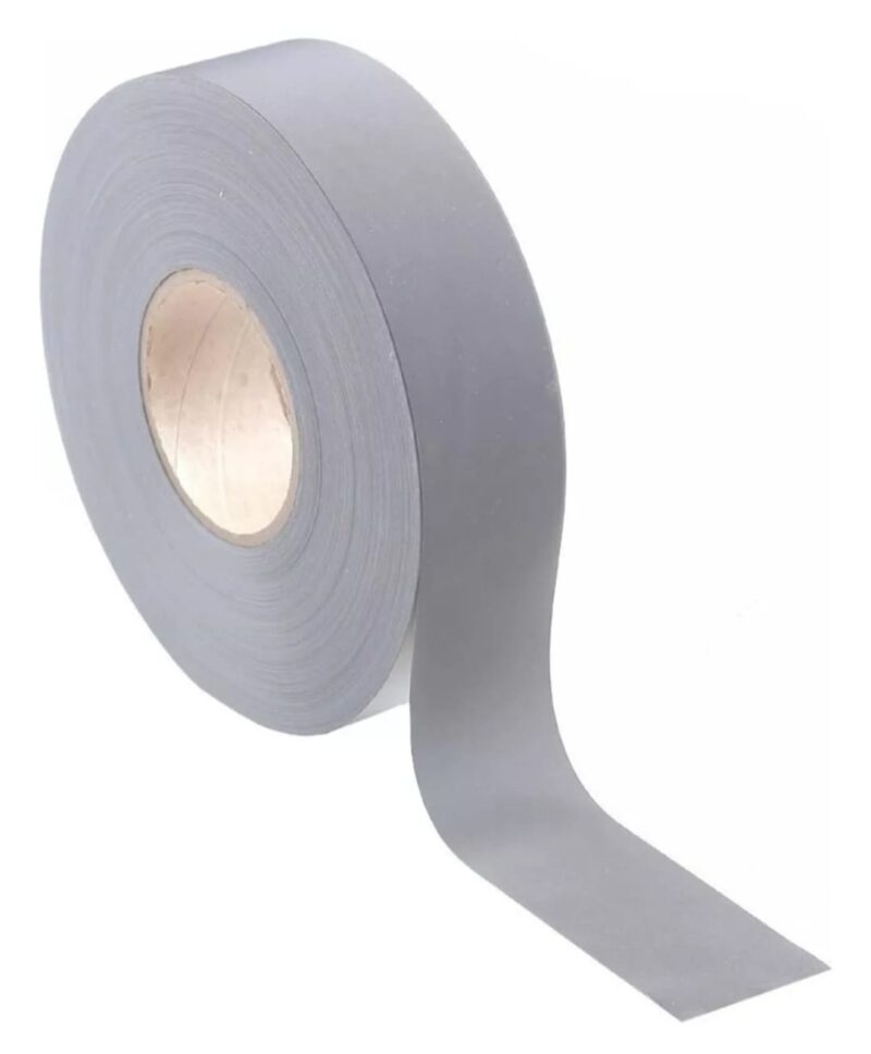 CINTA DE TELA REFLECTIVA GRIS 50 MM ROLLO 10 MTS