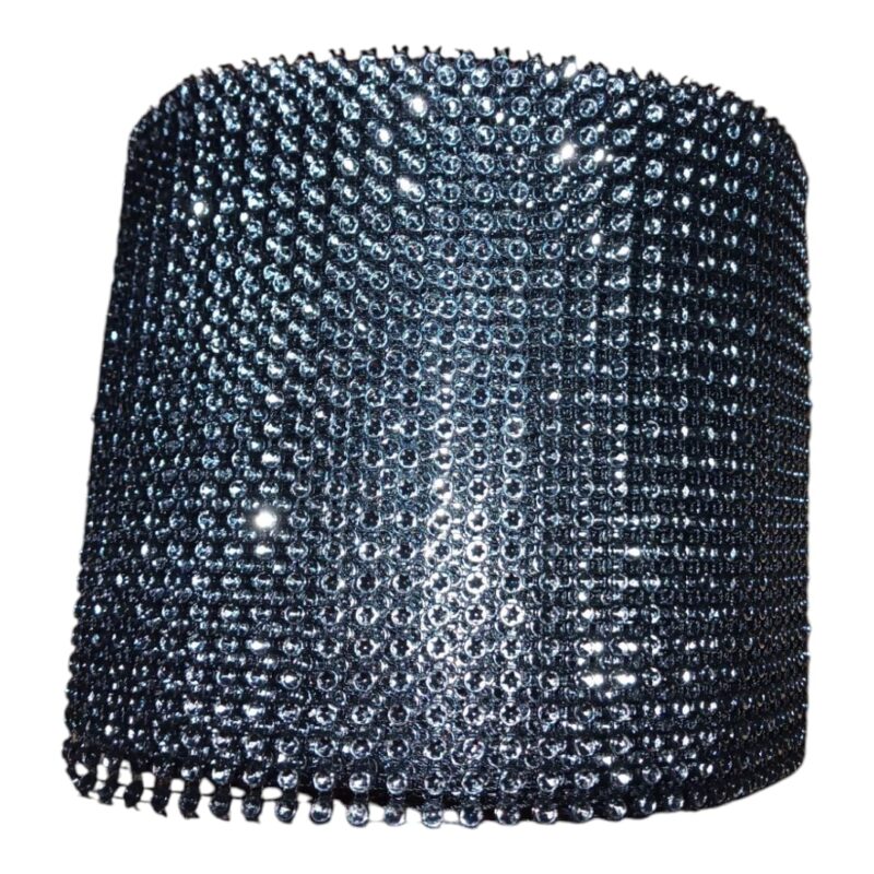 Falso Strass 24 Líneas negro y  Brillo Plastico   X Metro